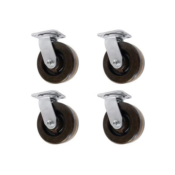 4"x2" HIGH Temperature PHENOLIC Wheel, Swivel Caster, 2, 4, PK4